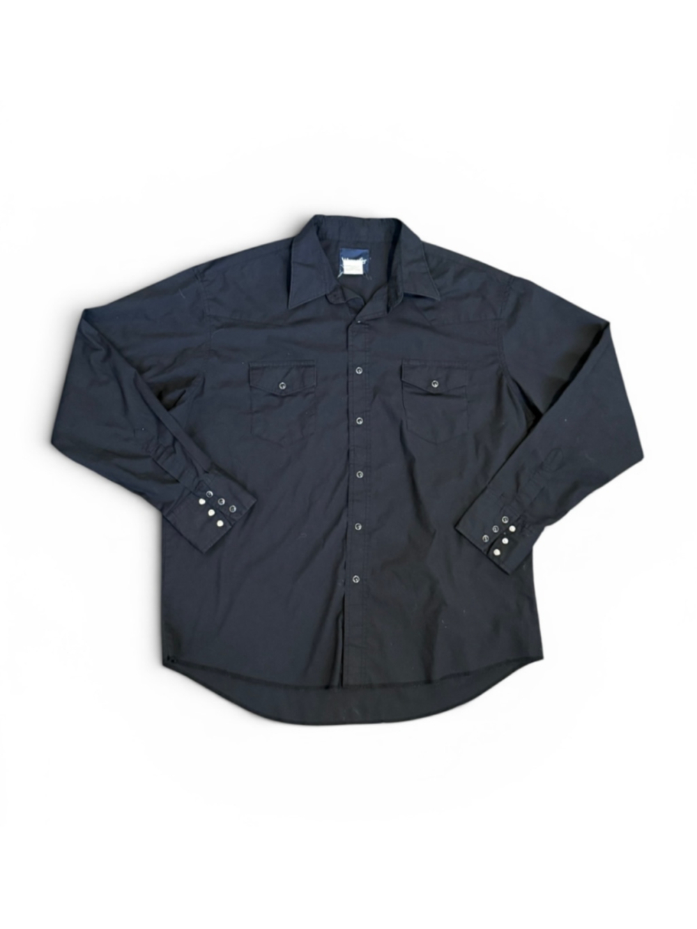 Vintage Y2K Wrangler Mens Black Western Pearl Snap Shirt Long Sleeve Sz XL - Picture 2 of 9